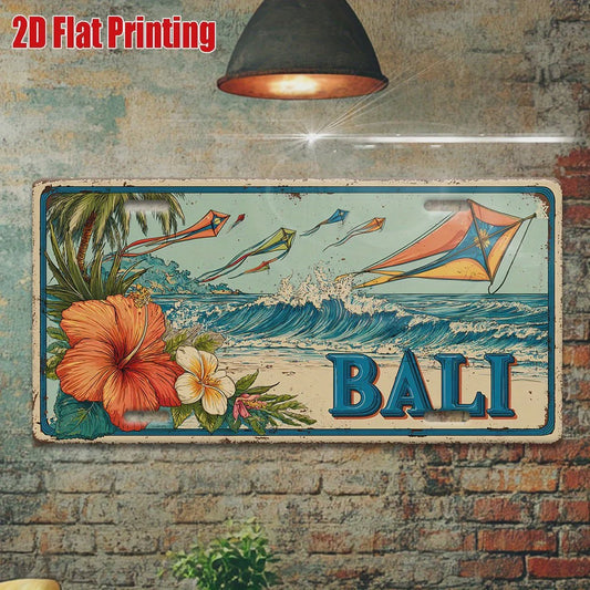Vintage Bali Vliegerfestival Metalen Bord - Tropisch Strand Decoratie