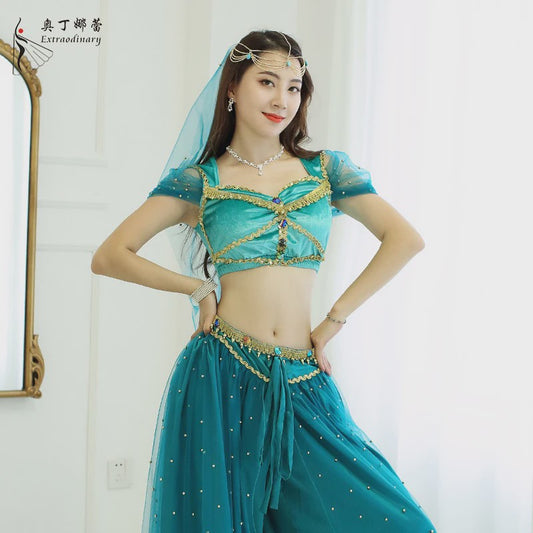 Prinses Jasmine Kostuum Set - Dans, Cosplay & Bollywood Outfit voor Dames & Meisjes