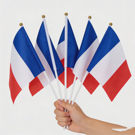Franse Mini Vlaggetjes met Stokje - 14x21cm | Feest, Sport & Decoratie