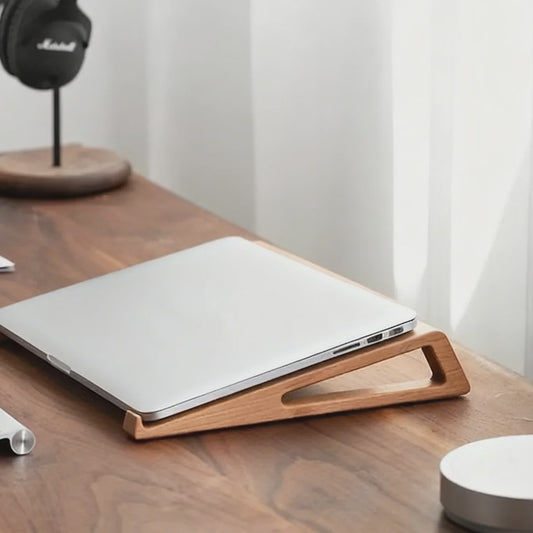 Houten Laptop Standaard - Verhoogt en Koelt je Notebook