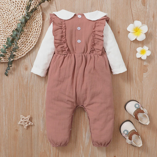 Schattige Baby Bodysuit met Bloemenprint en Lange Mouwen - 0-18 Maanden
