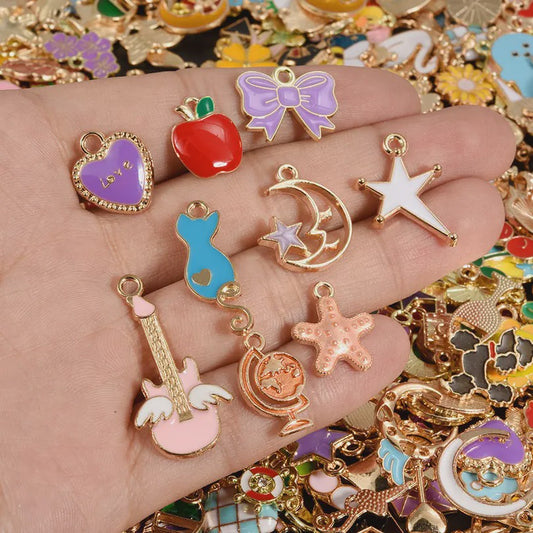 Grote Mix Bedeltjes (30/60/100 stuks) - Enamel & Drip Oil - Voor Sieraden Maken