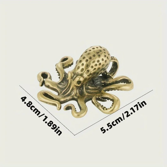 Vintage Messing Octopus Ornament - Handgemaakt Retro Decoratiebeeldje