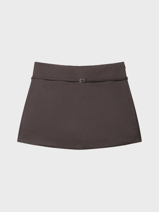 Modieuze Skort met Riem en Ritssluiting - Stijlvolle Casual Kleding voor Dames