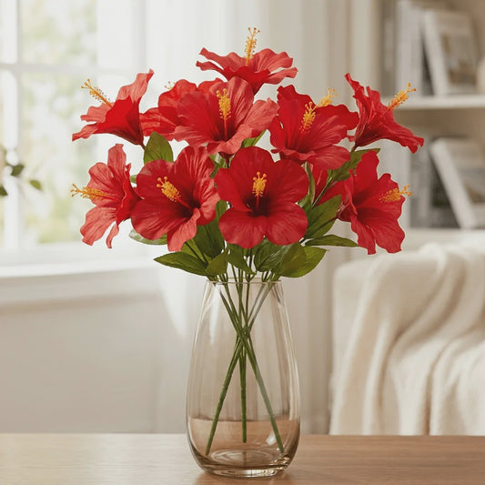 Set van 2 Boeketten Kunst Hibiscus Bloemen - Zomerse Decoratie