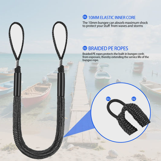 2x Bungee Docking Lijn voor Boten, Kajaks & Jetski's - 1.2m tot 1.65m Uittrekbaar