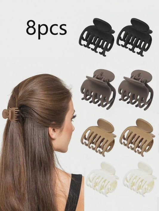 Set van 3 of 12 Matte Mini Klipjes voor Dun Haar - 4 cm - Antislip Haaraccessoires