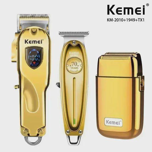Kemei Professionele Metalen Trimmer KM-TX1/KM-2010/KM-1949 - Oplaadbaar met LED Display