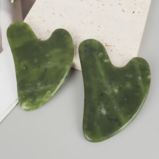 Xiuyan Jade Gua Sha Hartvorm Massagetool voor Gezicht & Nek