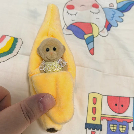 Schattige Aap Banaan Pluche Knuffel - Zacht, Kawaii Cadeau voor Kinderen en Tieners
