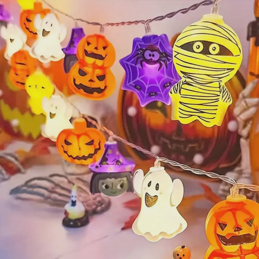 Halloween LED-lichtslinger met Batterijbox - 1.5M/10LED of 3M/20LED - Sfeervolle Decoratie