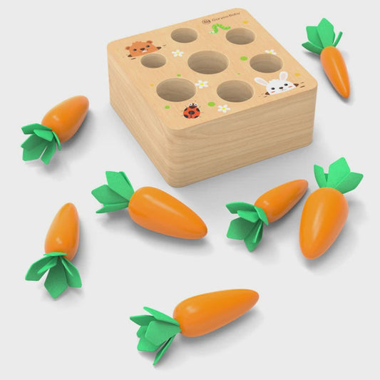 Houten Montessori Wortel Puzzel - Educatief Speelgoed voor Baby's en Kinderen