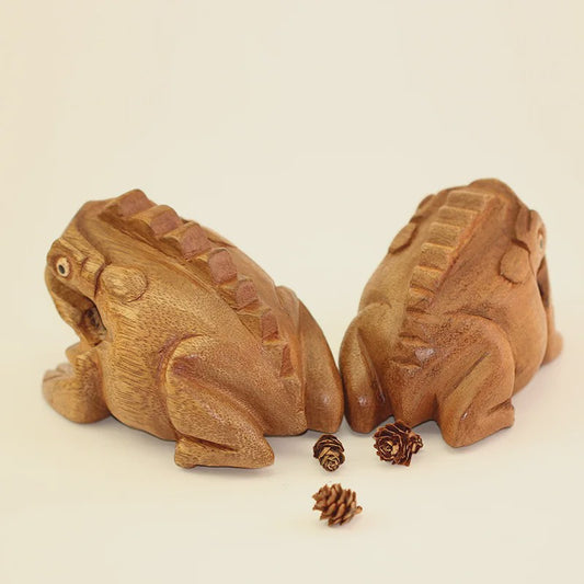 Handgesneden Houten Kikker - Uniek Thailand Souvenir & Creatief Geluidsspeeltje