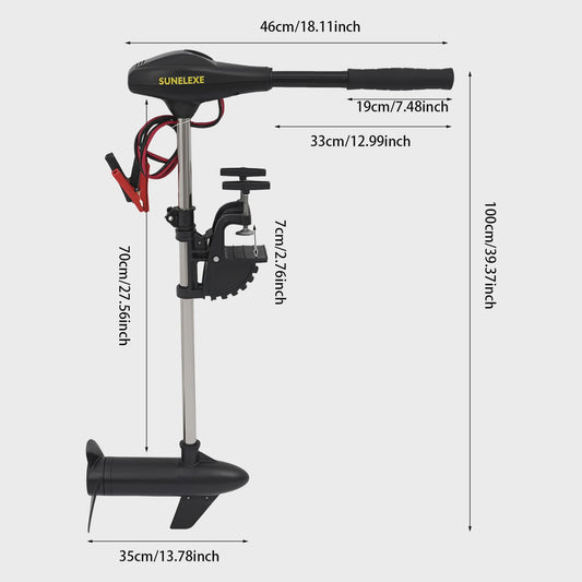 Elektrische Buitenboordmotor 40 LBS - 12V Trolling Motor voor Boten & Kajaks