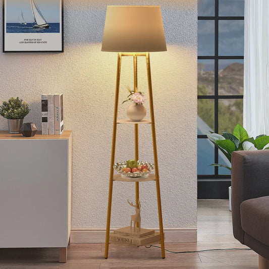 Moderne Tripod Vloerlamp met 3 Planken en LED Verlichting - Dimbaar
