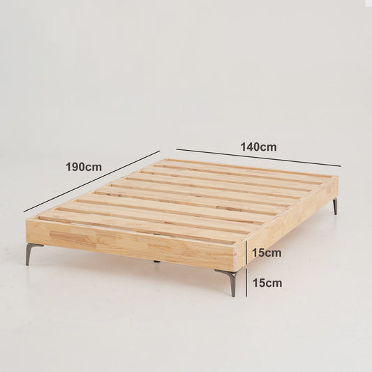 Massief Grenen Houten Bed 140x200cm met Lattenbodem en Opbergruimte - Moderne Stijl