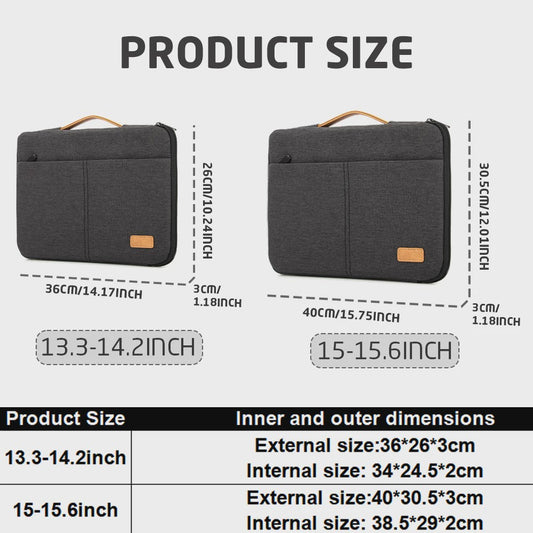 Waterdichte Laptop Sleeve Tas 13.3-15.6 Inch met Schokabsorberende Voering