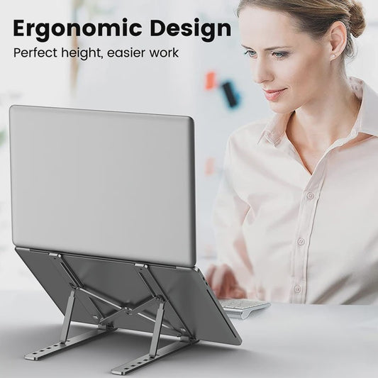 Verstelbare Aluminium Laptopstandaard - Opvouwbaar & Draagbaar