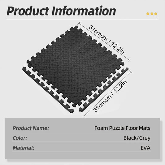 Interlocking EVA Foam Vloermatten 31cm - Anti-slip & Slijtvast voor Fitness, Gym & Speelkamer