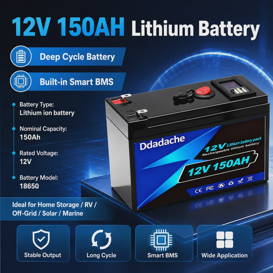12V 150Ah LiFePO4 Accu - 1920Wh Deep Cycle Lithium Batterij met BMS