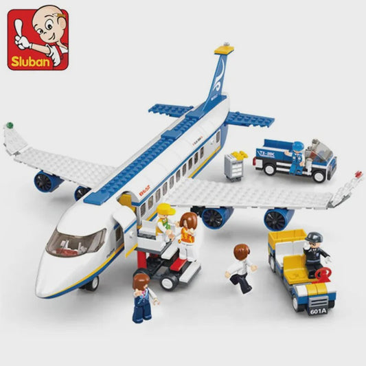 Bouwstenen Vliegtuig Set: Vrachtvliegtuig & Luchtambulance - Educatief Speelgoed
