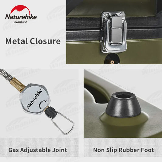 Naturehike Dubbele Camping Gasbrander 1700W met Grillplaat - Lichtgewicht & Draagbaar