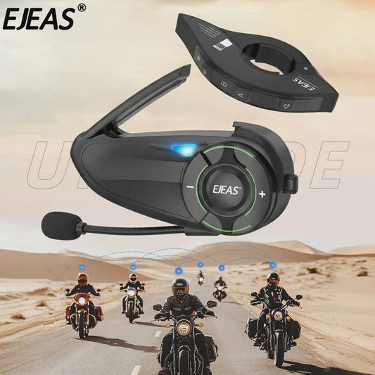 EJEAS Q8 Motorhelm Intercom Systeem - Bluetooth 5.1 Mesh 3.0, APP Bediening
