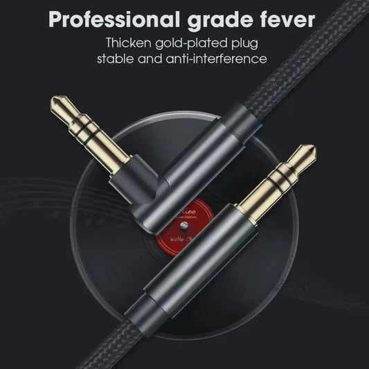 3.5mm Jack Audio Kabel 90 Graden Hoek Male-Male - Universele Aux Kabel voor Auto, Telefoon, Speaker