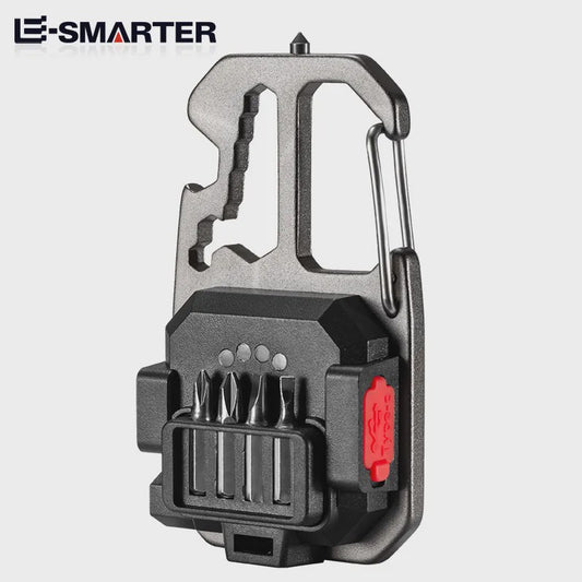 Multifunctionele Sleutelhanger Zaklamp met Gereedschap en Noodhamer