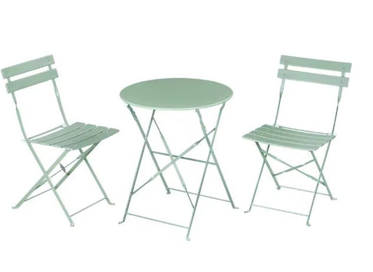 3-delige Opvouwbare Bistroset – Ronde Tafel & 2 Stoelen