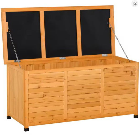 Houten Tuinkist 127x56x60 cm – Weerbestendige Opbergbox met Deksel en Zitfunctie