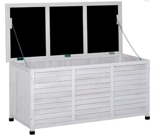Houten Tuinkist 127x56x60 cm – Weerbestendige Opbergbox met Deksel en Zitfunctie