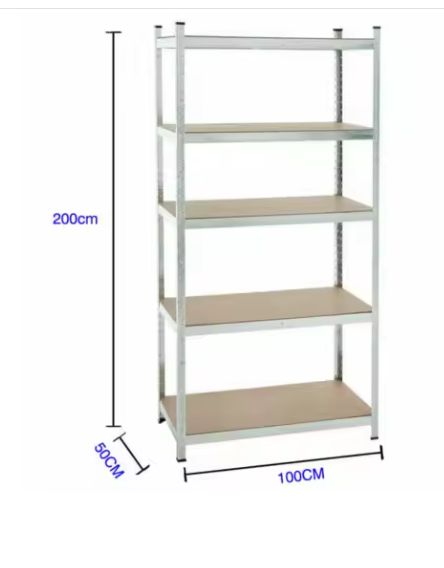 Metalen Opbergstelling 5-Lagen – Verstelbare Stalen Plank met MDF Legborden, 875 kg Draagvermogen