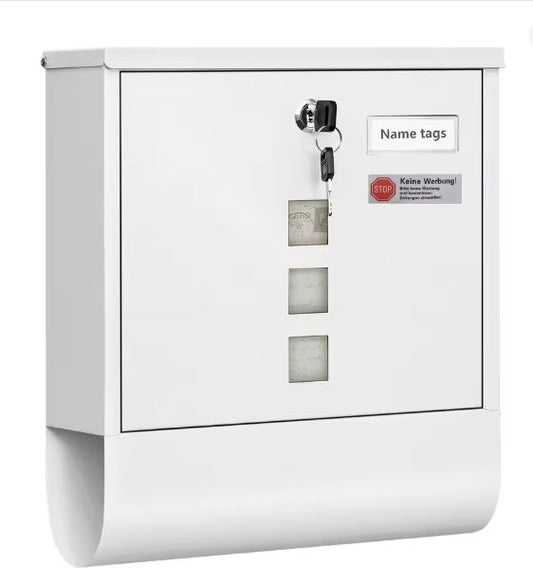 Wandbrievenbus met Kijkvensters, Naamplaat & Krantenhouder – Afsluitbaar en Weerbestendig