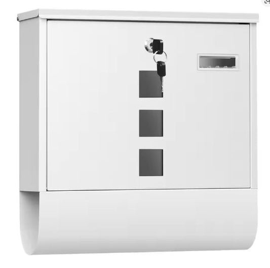 Hangende Metalen Brievenbus met Naamplaat & Krantencompartiment – Afsluitbaar en Weerbestendig