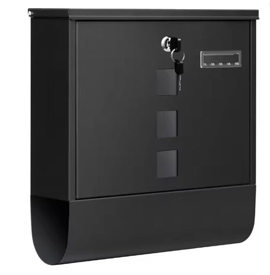 Hangende Metalen Brievenbus met Naamplaat & Krantencompartiment – Afsluitbaar en Weerbestendig