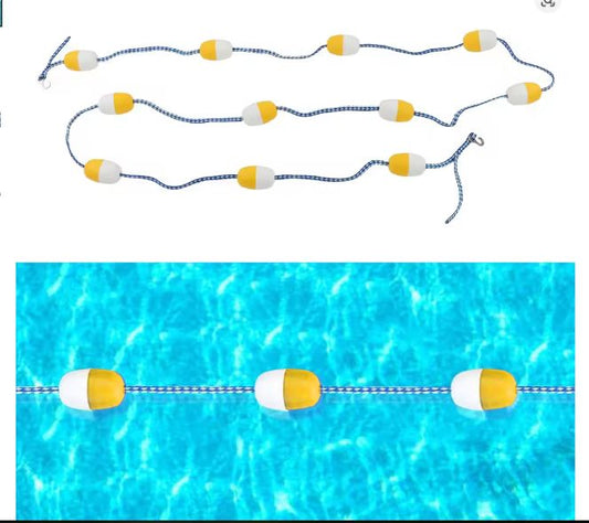 Zwembad Lane Divider Touw – 5 m PVC met 7 cm Vlotters, Veiligheidslijn voor Zwembad