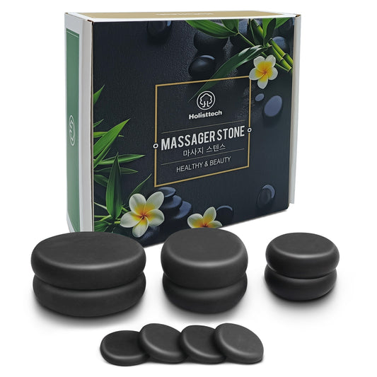 10-delige Hot Stone Massageset – Basalt Massagestenen voor Ontspanning en Professionele Lichaamsmassage