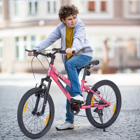 20 Inch Kinder Mountainbike – Met 6 Versnellingen, Achtervering en V-Brakes, Lichtgewicht en Sportief
