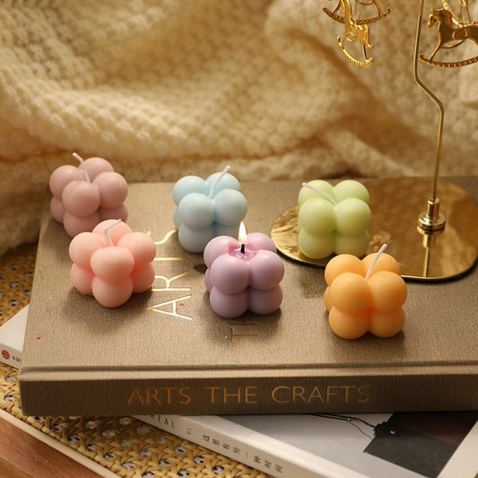 Mini Kubus Aromatherapie Kaars – Decoratieve Geurkaars voor Sfeer en Cadeau