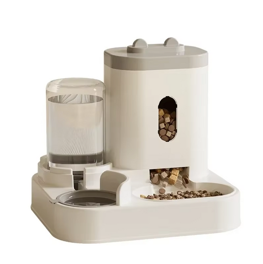 Voer- en Drinkbak voor Katten - 2-in-1 Feeder met Waterfontein