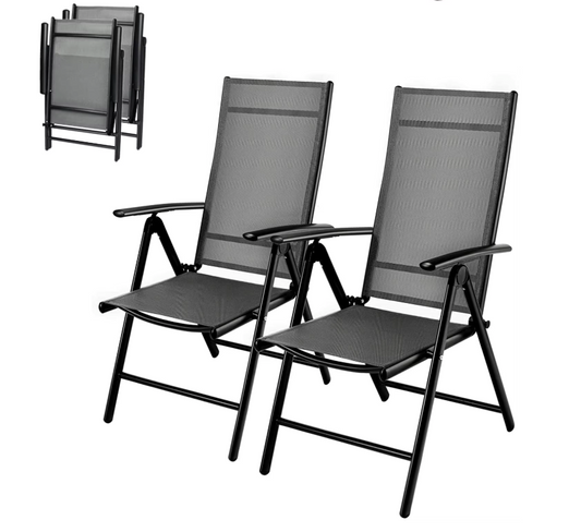Set van 2 Verstelbare Tuinstoelen Grijs