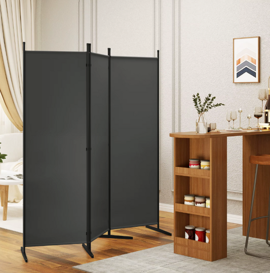 Opvouwbaar Kamerscherm met 3 of 4 Panelen – Zwart