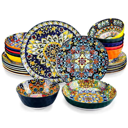 Boheemse Stijl Serviesset 24-Delig of 48-Delig - Keramisch Servies