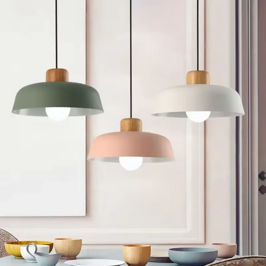 Skandi Moderne Scandinavische Hanglamp van Hout & Metaal