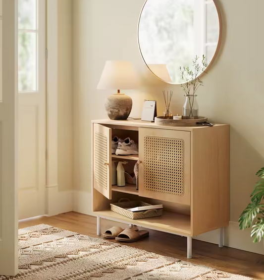 Rotan Garderobe Schoenenkast 3-Laags – Verstelbaar