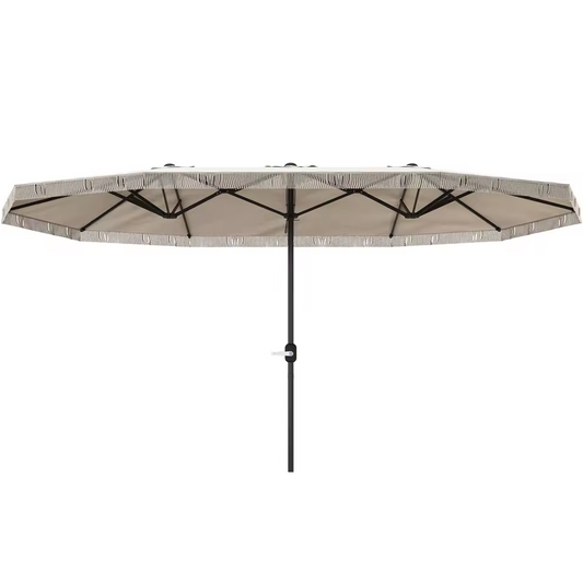 Dubbele Zonnescherm Parasol (4,5x2,65m) – Crèmekleurig