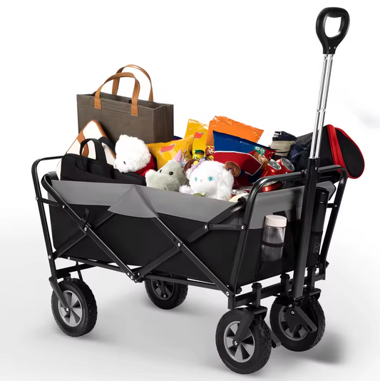 Opvouwbare Bolderkar –  Verstelbare Handgreep, Zijvakken en Remmen