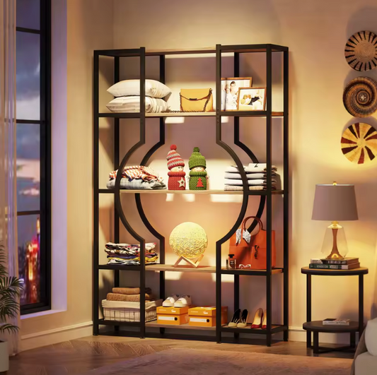 Stellingkast – 5-Laags Boekenkast – Vintage Hout – 180x120x30 cm