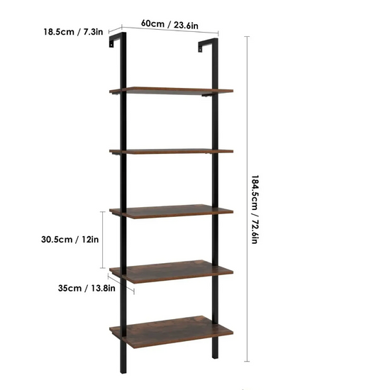 Industrieel Ladderrek – 5-Laags Stellingkast – Vintage look